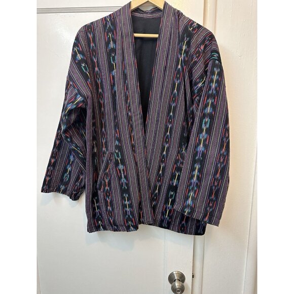 Unbranded Jackets & Blazers - Boho VTG Measures XL Jacket Colorful Lined Canvas Type Reversible Coat Women’s